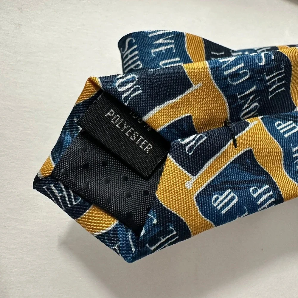 Battle of Lake Erie Dont Give Up The Ship Commemorative Tie Navy Yellow Nautical